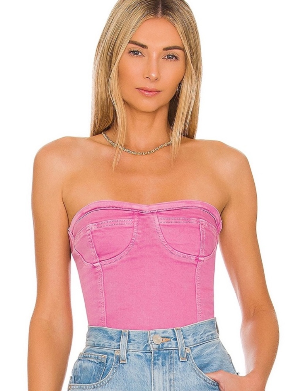 Superdown desa crop pink bustier top - Picture 3 of 7